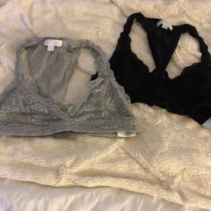 two lace bralettes